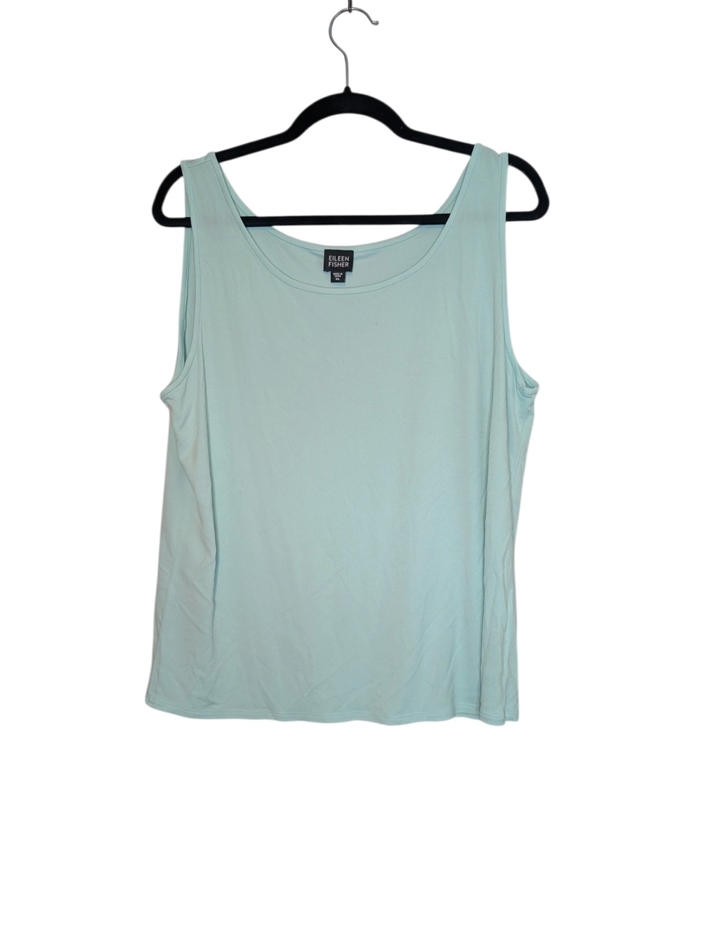 Eileen Fisher Woven Silk Mint Scoop Neck Tank Top XL